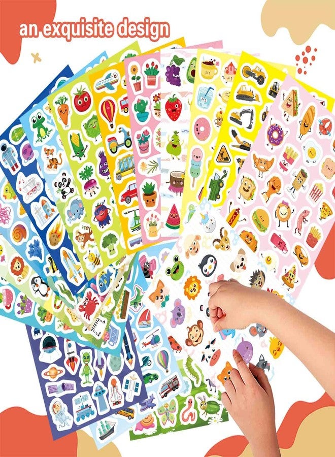 DUJAA 32 Sheets Stickers for Kids, 850 PCS + Cute Stickers Variety Pack for Kids, 16 Different Theme with Sea, Animal, Food, Dessert, Space, Fruit, Flowers, Cars and More - Image 4